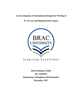 An Investigation of Nationalism Through the Writing of W. B Yeats