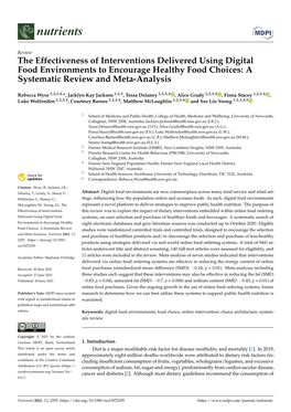 The Effectiveness of Interventions Delivered Using Digital Food Environments to Encourage Healthy Food Choices: a Systematic Review and Meta-Analysis
