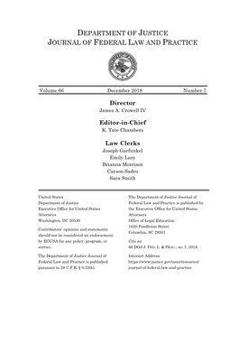 Department of Justice Journal of Federal Law and Practice
