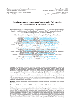 Spatio-Temporal Patterns of Macrourid Fish Species in the Northern Mediterranean Sea