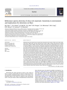 Reflectance Spectra Diversity of Silica-Rich Materials