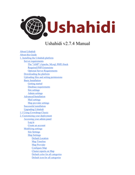 Ushahidi V2.7.4 Manual