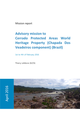 Advisory Mission to Cerrado Protected Areas World Heritage Property (Chapada Dos Veadeiros Component) (Brazil)