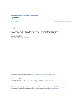 Power and Paradox in the Trickster Figure Jacob D