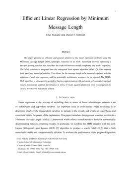 Efficient Linear Regression by Minimum Message Length
