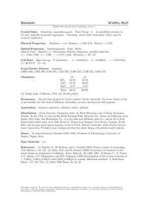 Bassanite 2Caso4 • H2O C 2001-2005 Mineral Data Publishing, Version 1