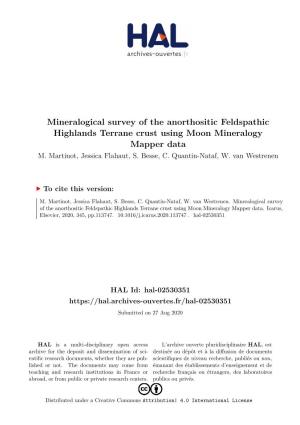 Mineralogical Survey of the Anorthositic Feldspathic Highlands Terrane Crust Using Moon Mineralogy Mapper Data M