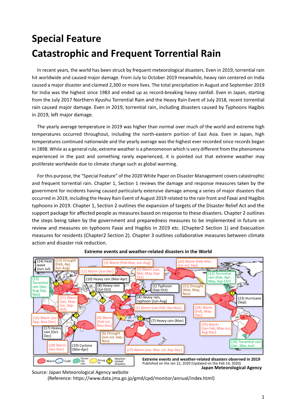 Section 1 Major Disasters Occurred in 2019 (PDF:1.7MB)