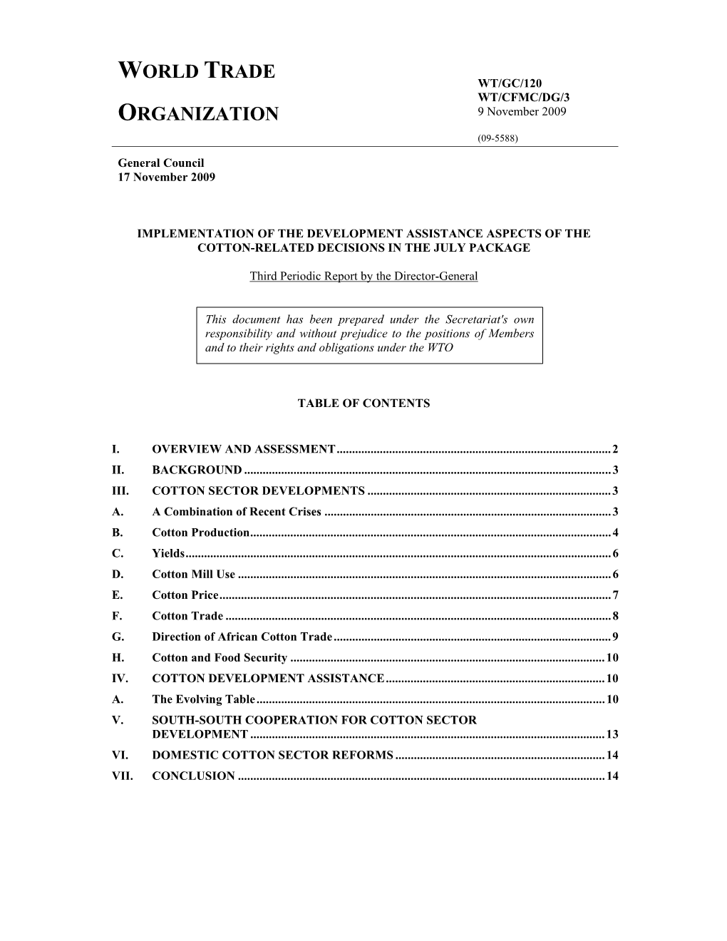 World Trade Organization Organisation Mondiale Du Commerce Organización Mundial Del Comercio