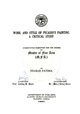 Work and Style of Picasso's Painting a Critical Study