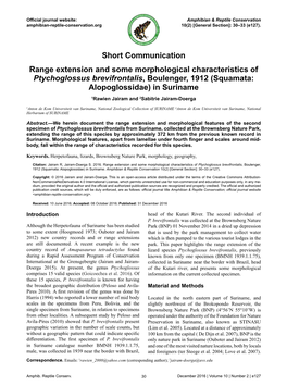 Short Communication Range Extension and Some Morphological