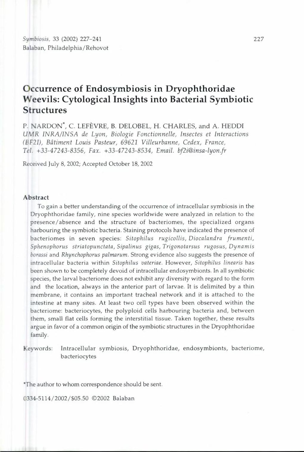 Cytological Insights Into Bacterial Symbiotic Structures