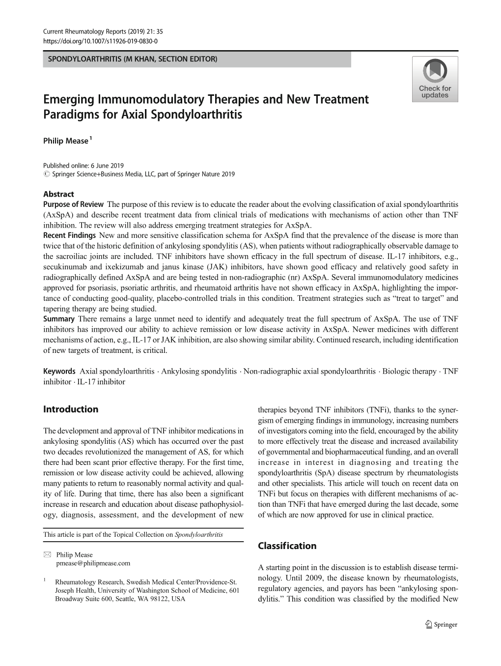 Emerging Immunomodulatory Therapies and New Treatment Paradigms for Axial Spondyloarthritis