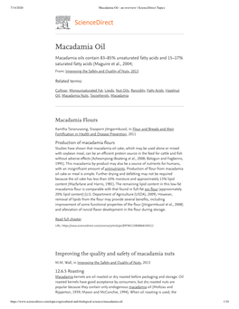 Macadamia Oil - an Overview | Sciencedirect Topics