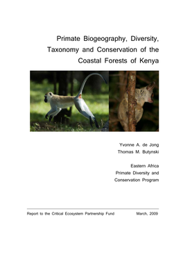 Primate Biogeography, Diversity, Taxonomy and Conservation of the Coastal Forests of Kenya