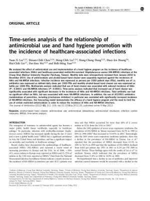 Time-Series Analysis of the Relationship of Antimicrobial Use and Hand Hygiene Promotion with the Incidence of Healthcare-Associated Infections