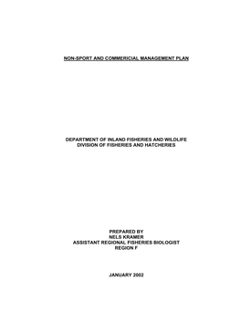 Non-Sport and Commericial Management Plan