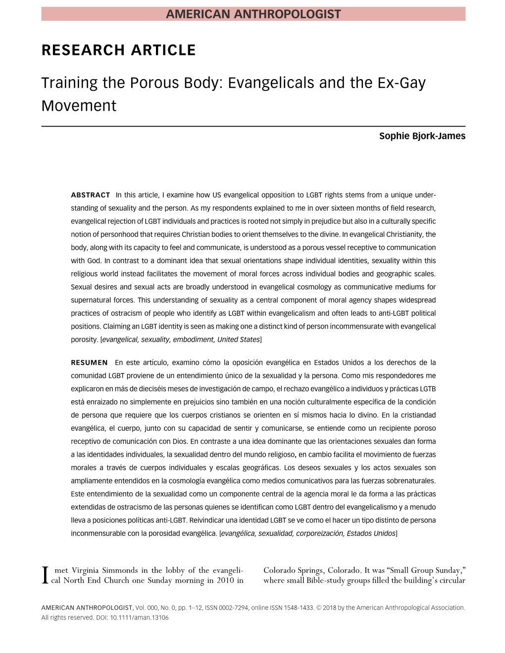 Training the Porous Body: Evangelicals and the Ex&#X02010
