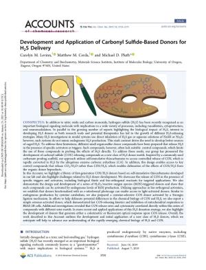 Development and Application of Carbonyl Sulfide-Based Donors For