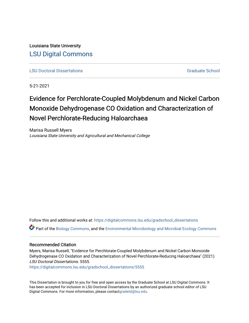 Evidence for Perchlorate-Coupled Molybdenum and Nickel Carbon Monoxide Dehydrogenase CO Oxidation and Characterization of Novel Perchlorate-Reducing Haloarchaea