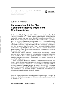 Unconventional Spies: the Counterintelligence Threat from Non-State Actors