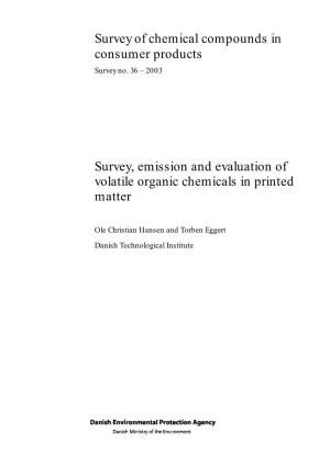 Survey, Emission and Evaluation of Volatile Organic Chemic…