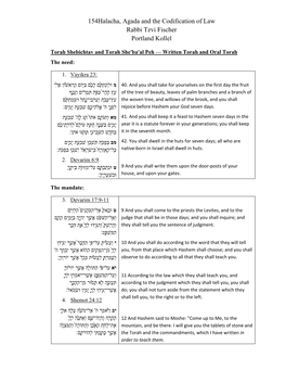 154Halacha, Agada and the Codification of Law Rabbi Tzvi Fischer Portland Kollel