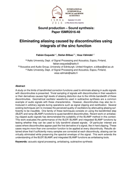 Eliminating Aliasing Caused by Discontinuities Using Integrals of the Sinc Function