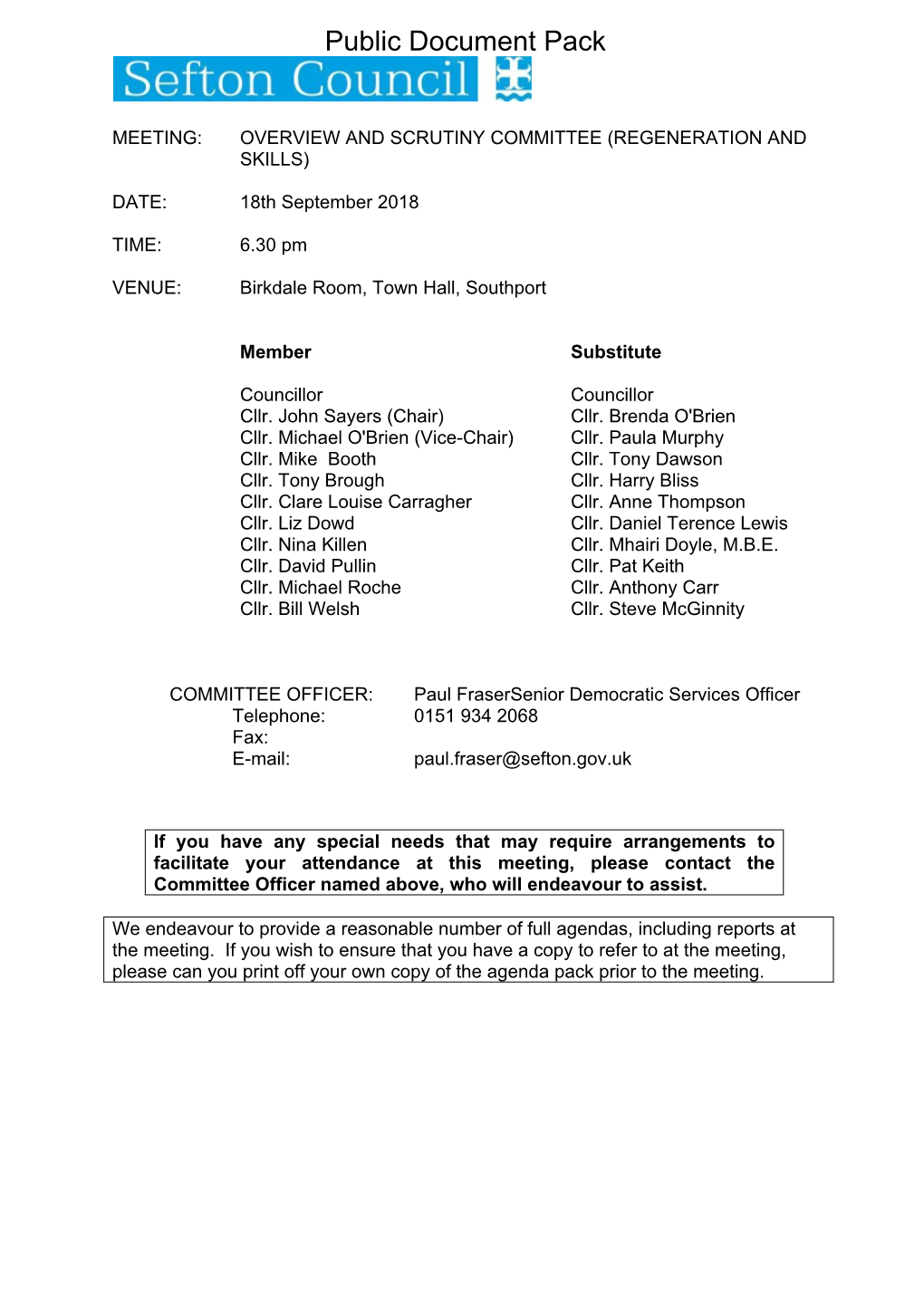 (Public Pack)Agenda Document for Overview and Scrutiny Committee