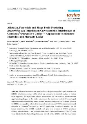 Aflatoxin, Fumonisin and Shiga Toxin-Producing Escherichia Coli