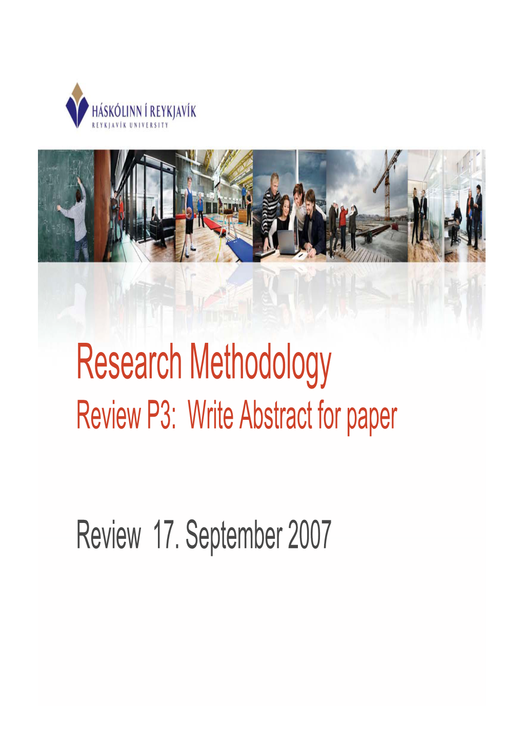 Research Methodology Review P3: Write Abstract for Paper