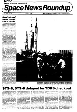 N/SA STS-8, STS-9 Delayed for TDRS Checkout
