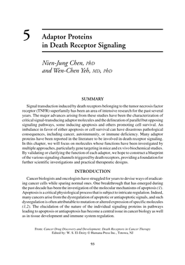 5 Adaptor Proteins in Death Receptor Signaling