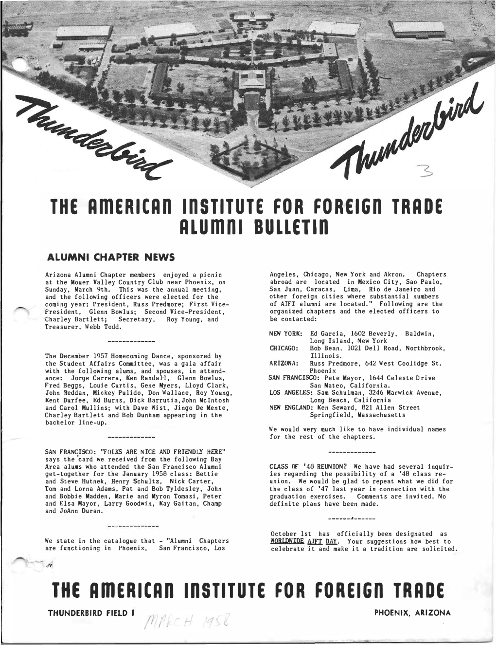 THE American IDSTITUTE for Foreign TRADE Alumni Bulletin