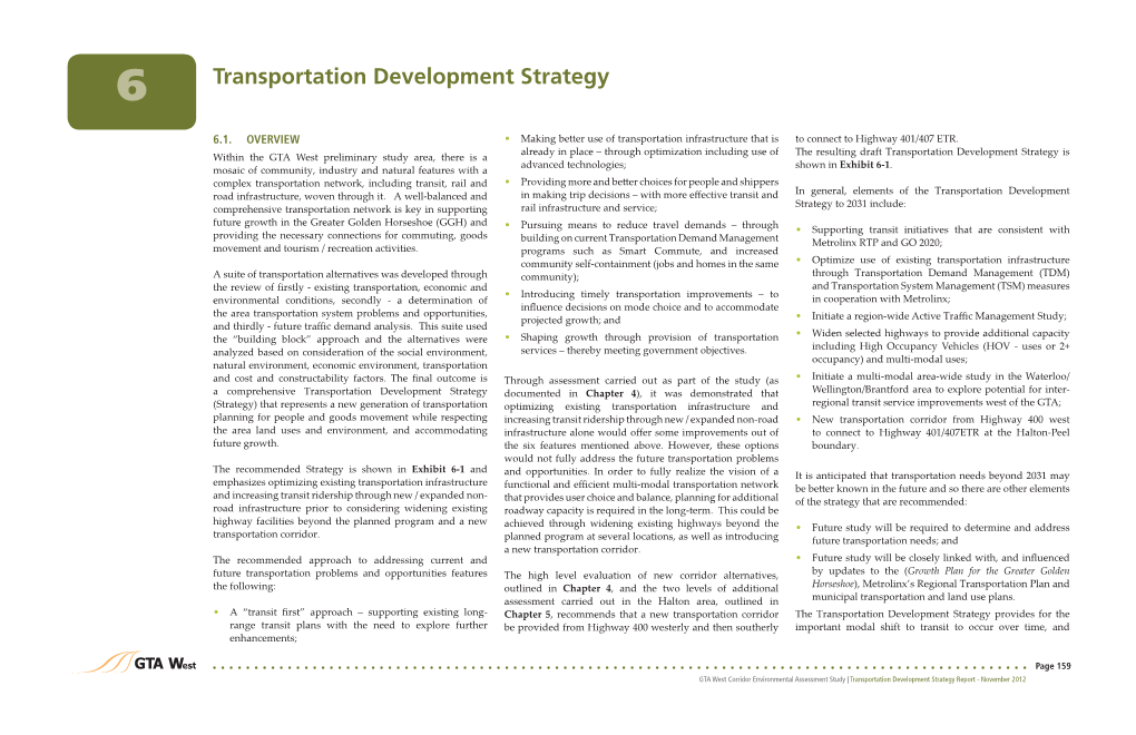 Transportation Development Strategy