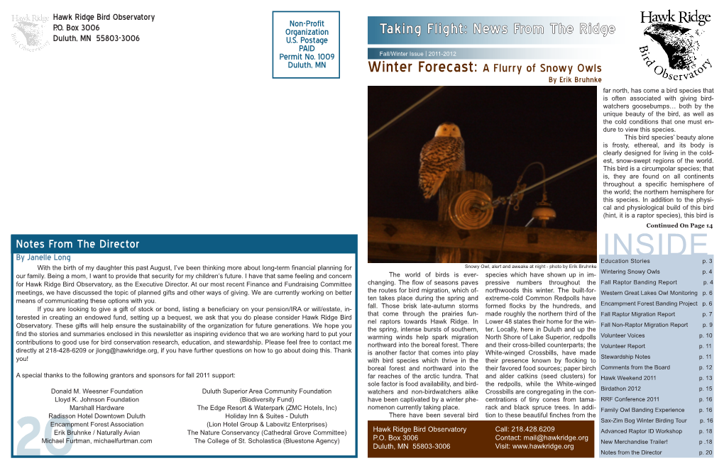 2011 Fall/2012 Winter Newsletter