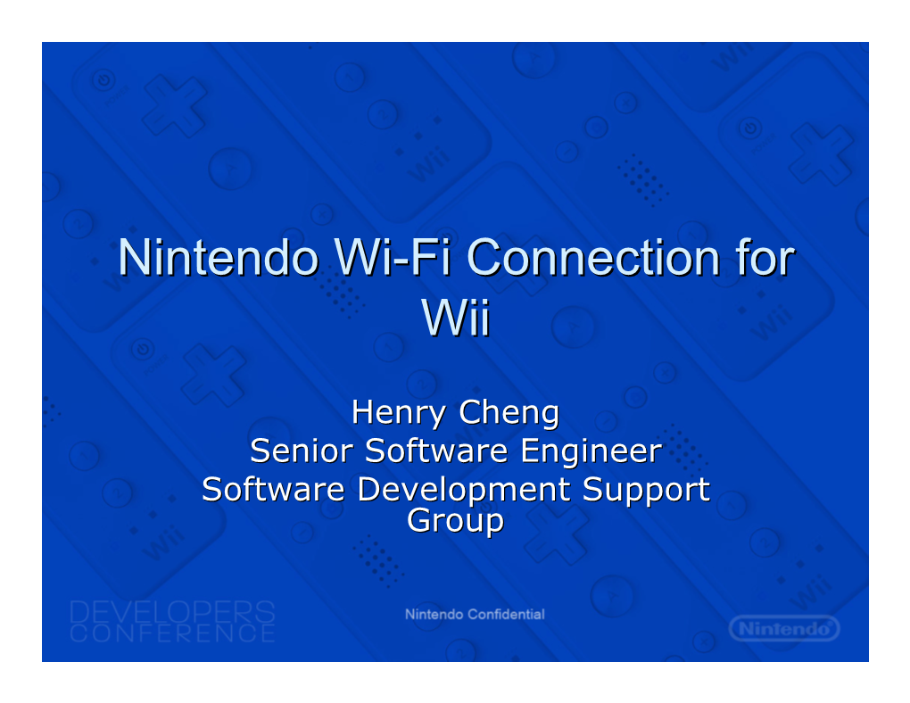 Nintendo Wi-Fi Connection For