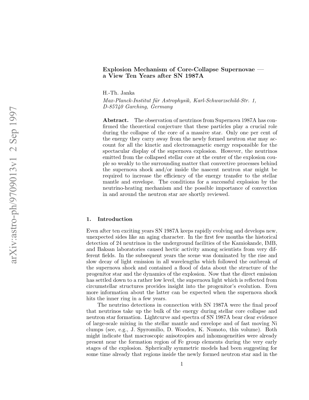 Explosion Mechanism of Core-Collapse Supernovae---A