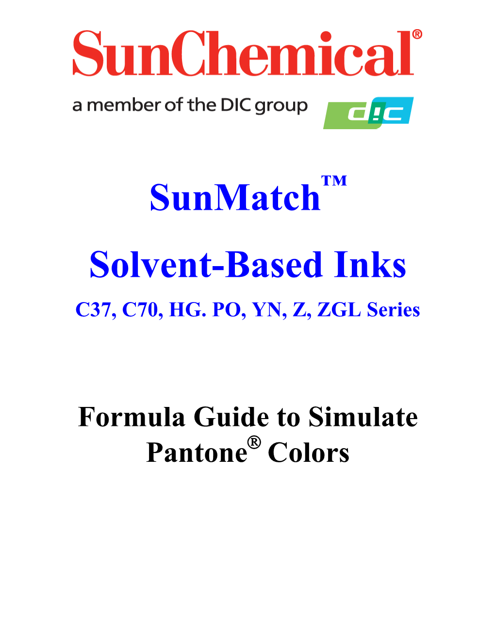 Sunmatch Solvent-Based Inks