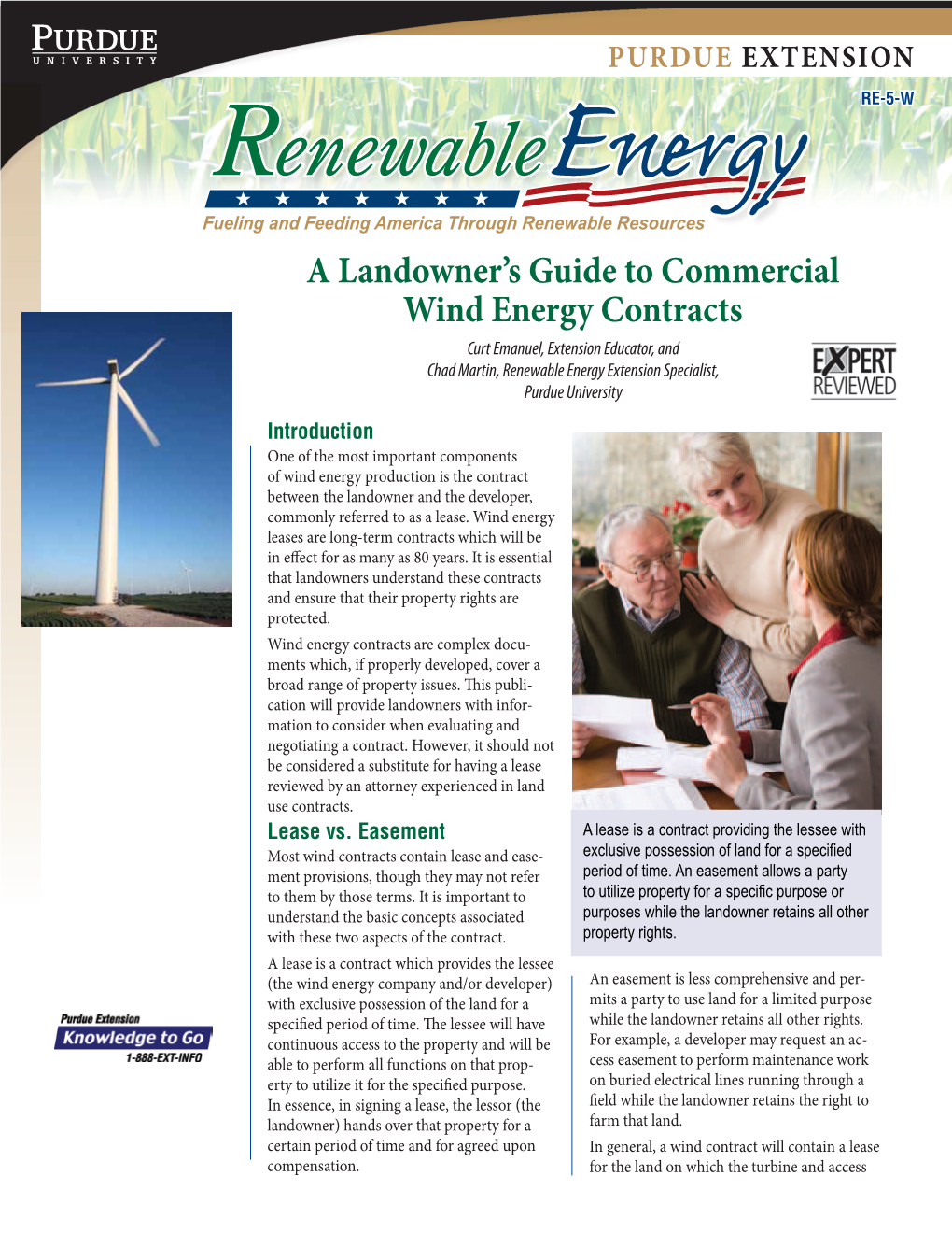 A Landowner's Guide to Commercial Wind Energy Contracts