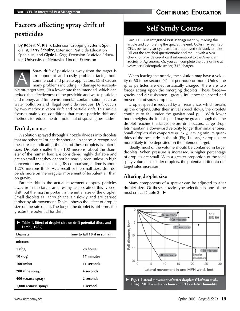 Factors Affecting Spray Drift of Pesticides Self-Study Course