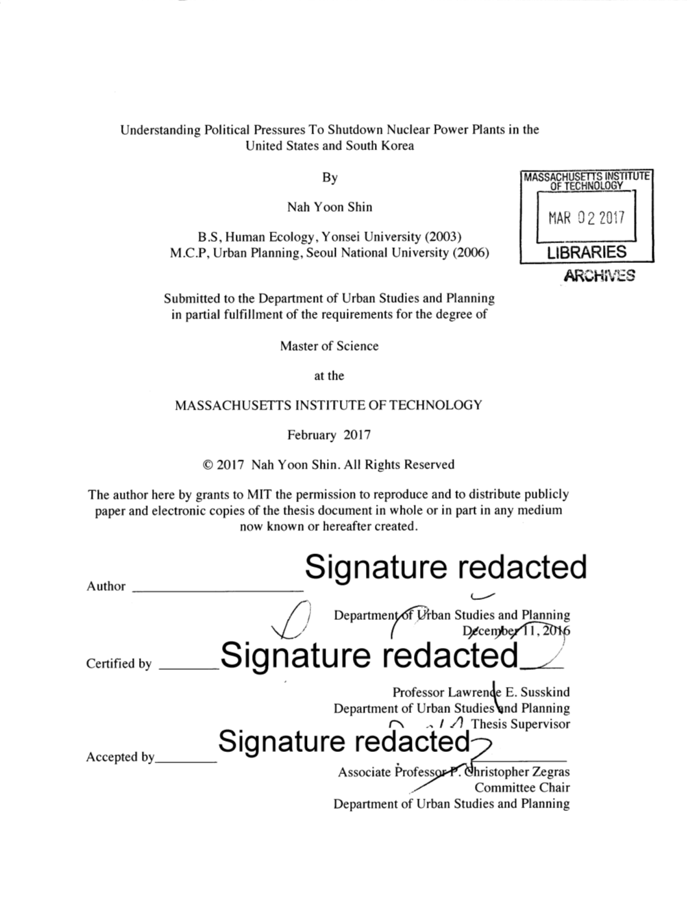 Signature Redacted Professor Lawrens4e E