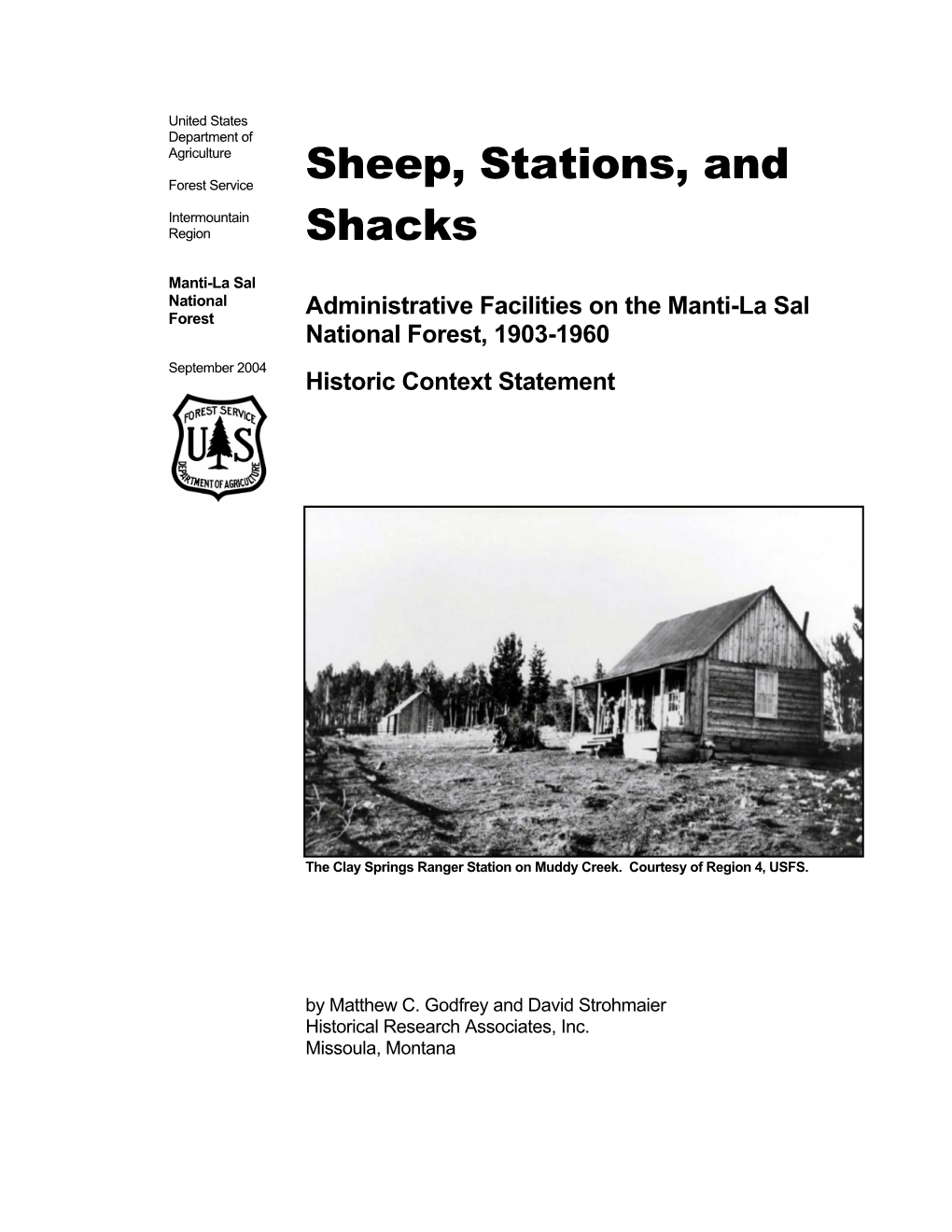 SHEEP, STATIONS, and SHACKS: MANTI-LA SAL ADMINISTRATIVE FACILITIES I Chapter 5: District Histories