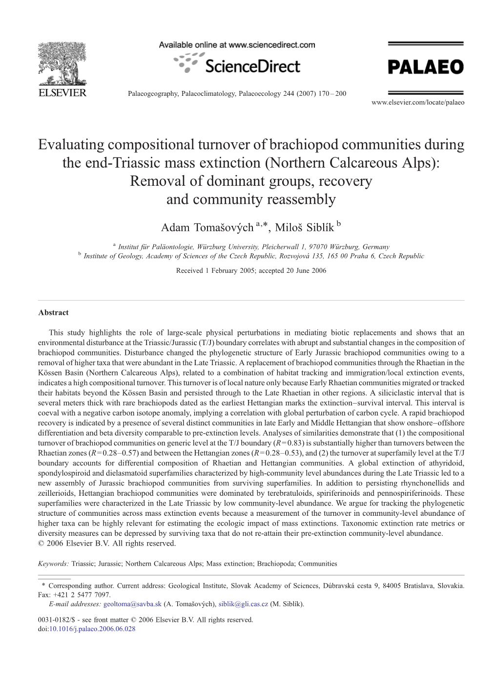 Evaluating Compositional Turnover of Brachiopod Communities During The