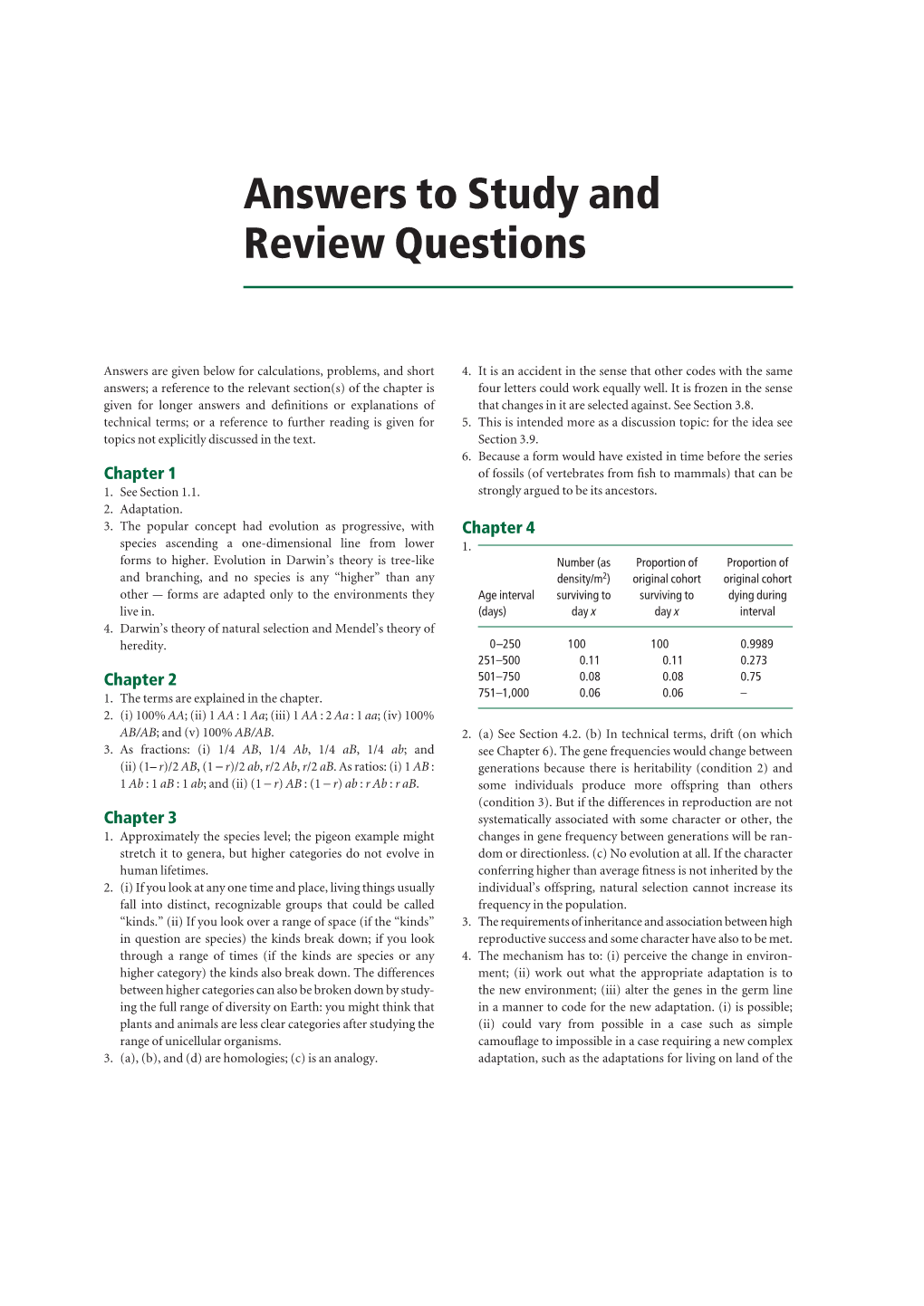 Answers to Study and Review Questions