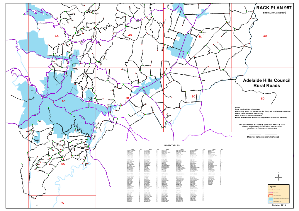 Adelaide Hills Council Rural Roads Rack Plan