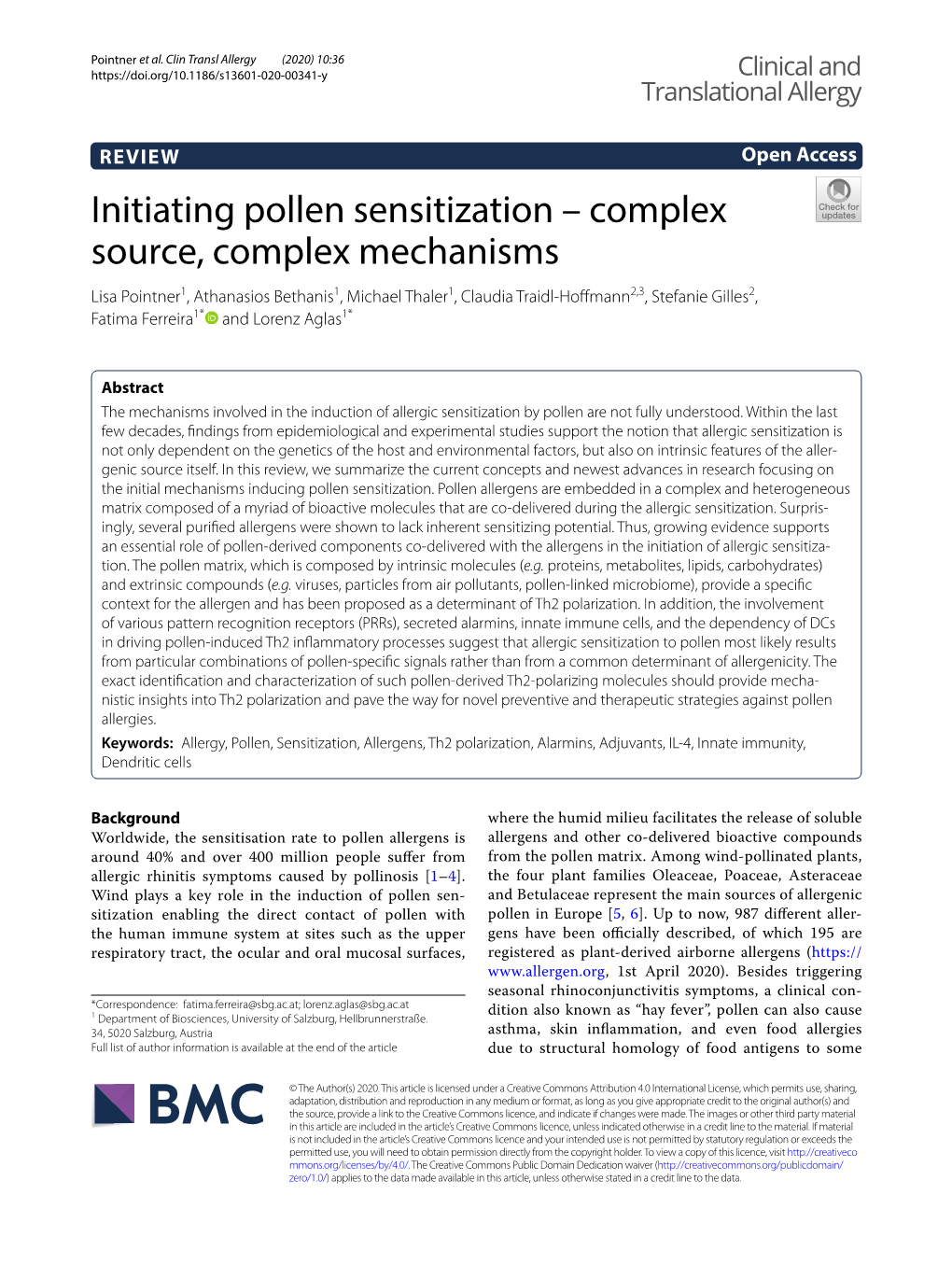 Initiating Pollen Sensitization