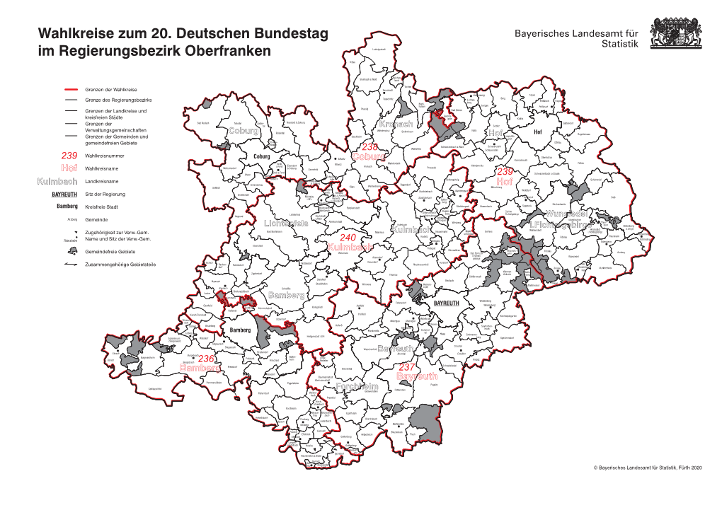 Wahlkreise Zum 20. Deutschen Bundestag Im Regierungsbezirk Oberfranken Ludwigsstadt Tettau