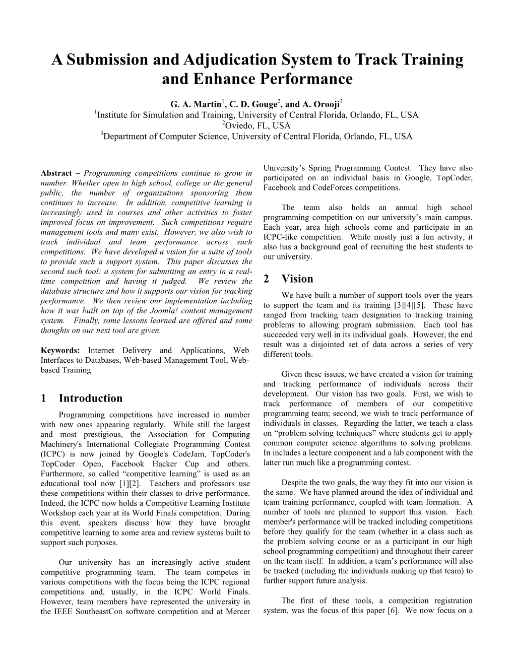 A Submission and Adjudication System to Track Training and Enhance Performance