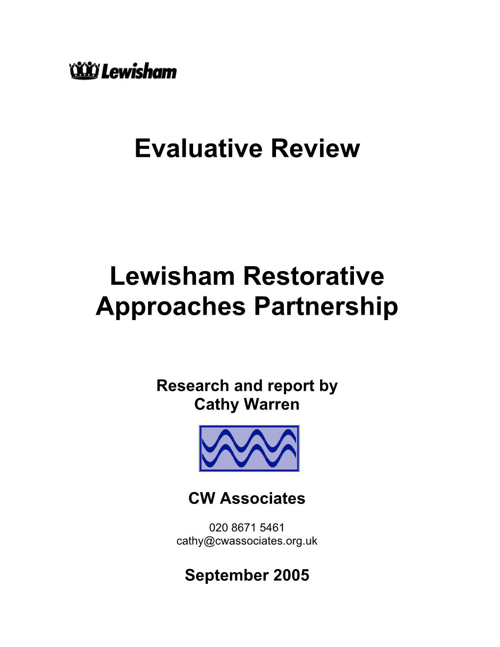 Evaluative Review Lewisham Restorative Approaches Partnership